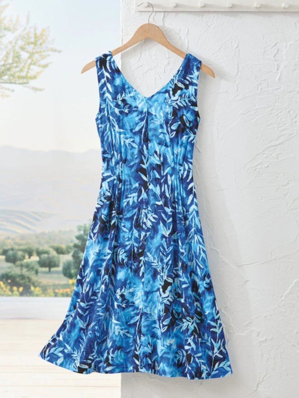 Coldwater Creek Botanical Muse Knit Dress - Cobalt Blue